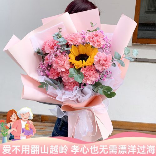 给母亲的祝福 · 康乃馨与向日葵花束