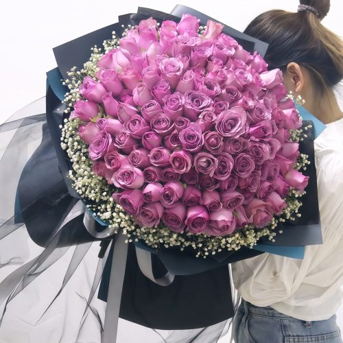 99 Purple Roses Bouquet – Graceful Charm 99 Purple Roses Bouquet - Graceful Charm | Luxury Floral Gift