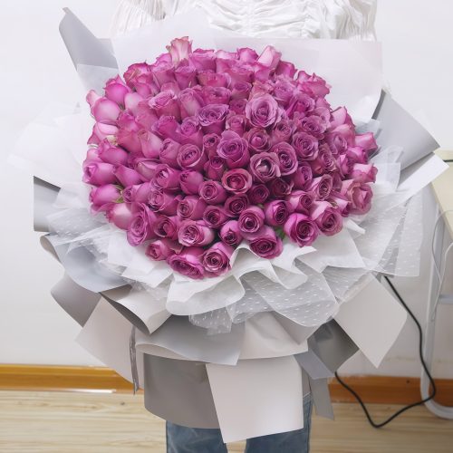 99 Purple Queen Roses Bouquet – Eternal Bond 99 Purple Queen Roses Bouquet | Eternal Bond Luxury Flower Gift