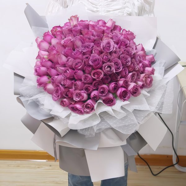 此生韶华 · 99朵紫皇后玫瑰 99 Purple Queen Roses Bouquet | Eternal Bond Luxury Flower Gift