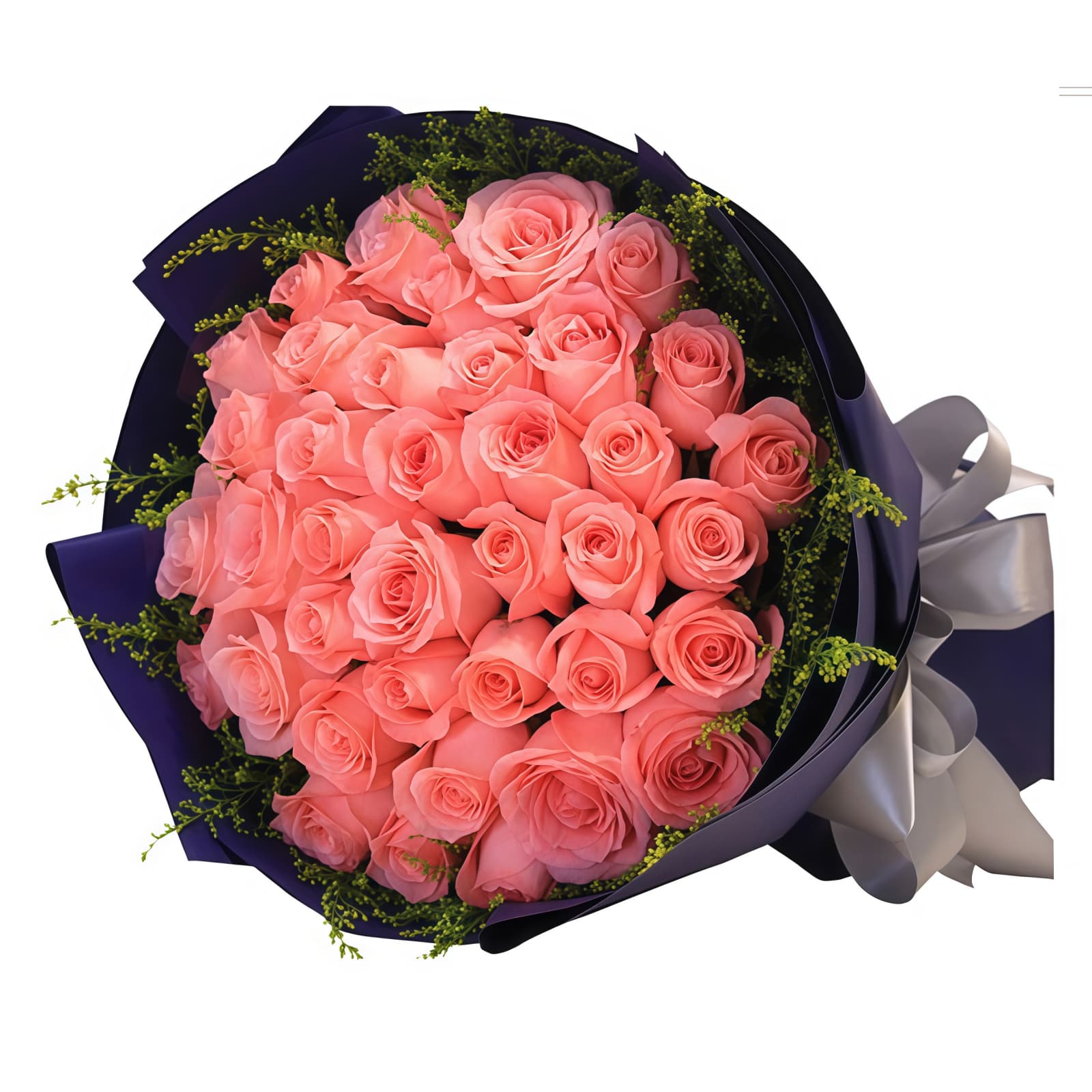 33朵粉玫瑰 · 黄莺点缀 33 Pink Roses Bouquet - Sweet Affection | Elegant Floral Gift - 2