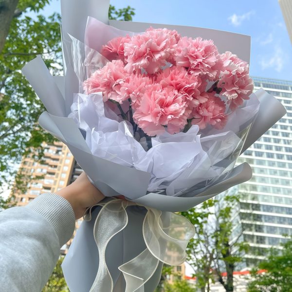 8 Pink Carnations Bouquet - Soft Moments | Elegant Floral Gift