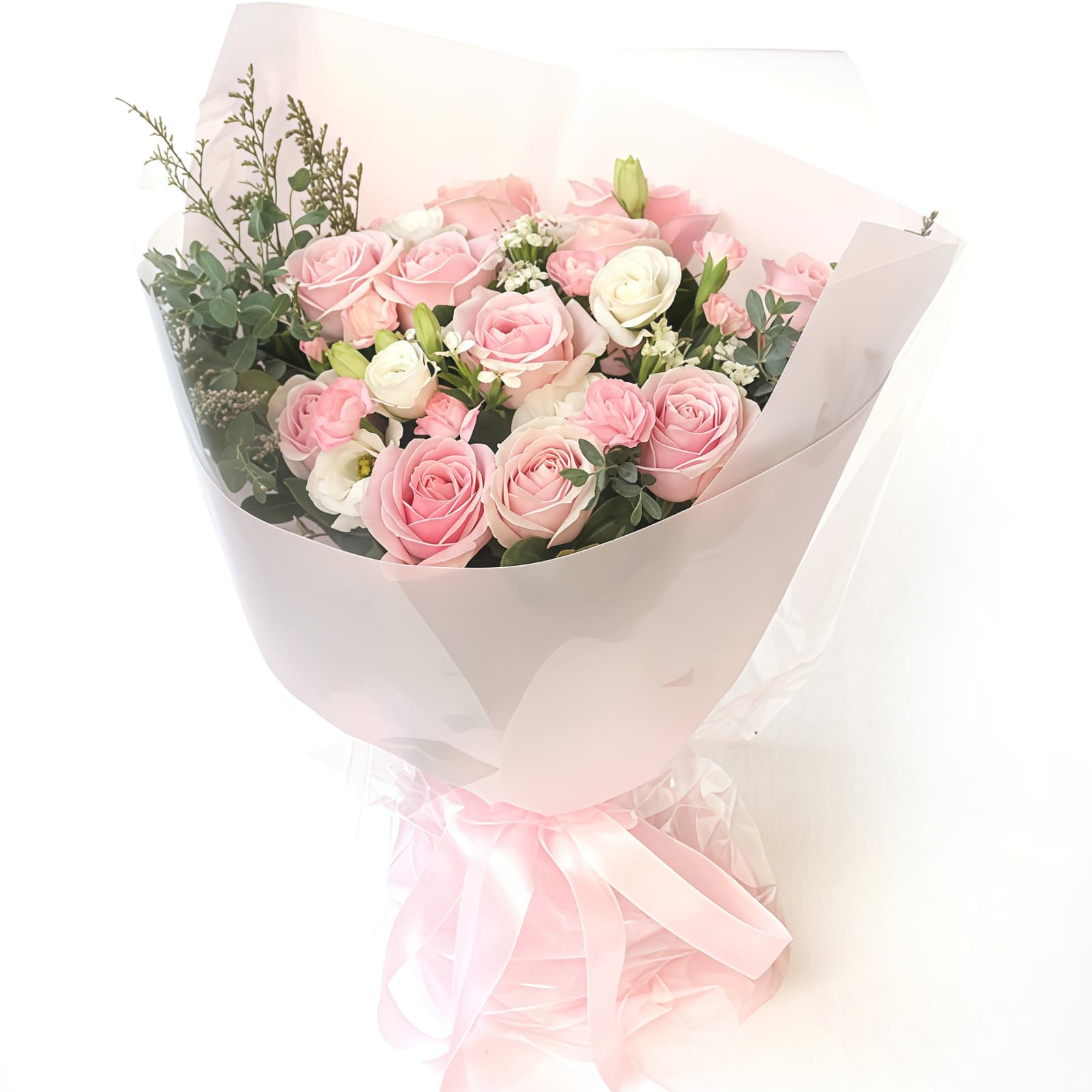 11 Pink Roses Bouquet – Angelic Bloom – 1 11 Pink Roses Bouquet - Angelic Bloom | Romantic Floral Gift - 1