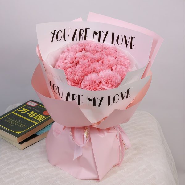 感恩的心 · 康乃馨新款包装花束 19 Carnations Bouquet - Heartfelt Gratitude & Appreciation Gift