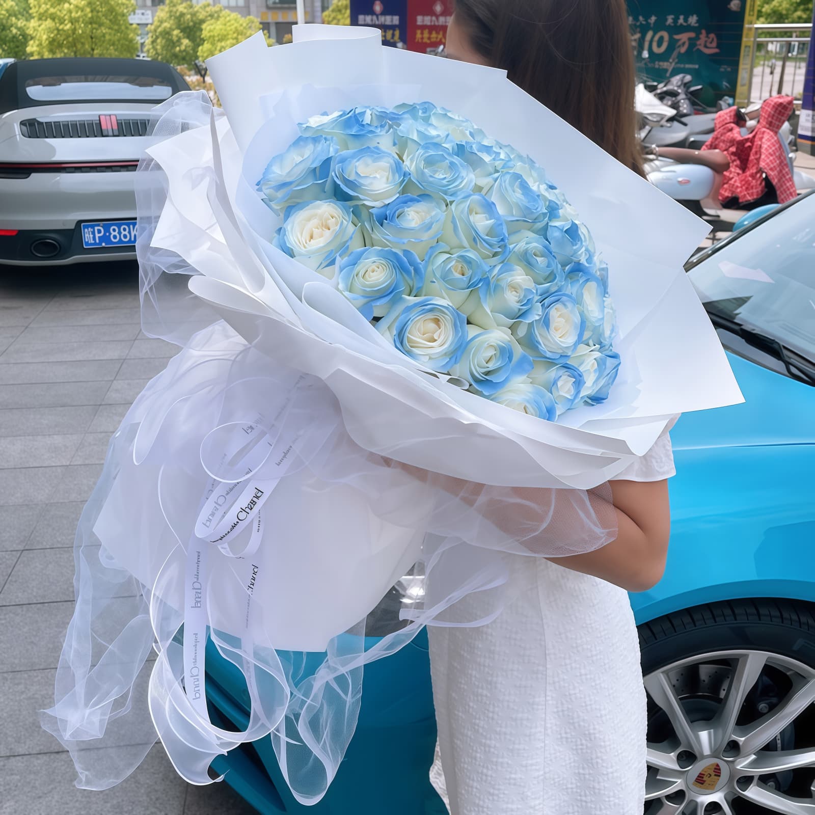 52 Ice Blue Roses Bouquet – Timeless Beauty 52 Ice Blue Roses Bouquet | Eternal Elegance & Timeless Beauty