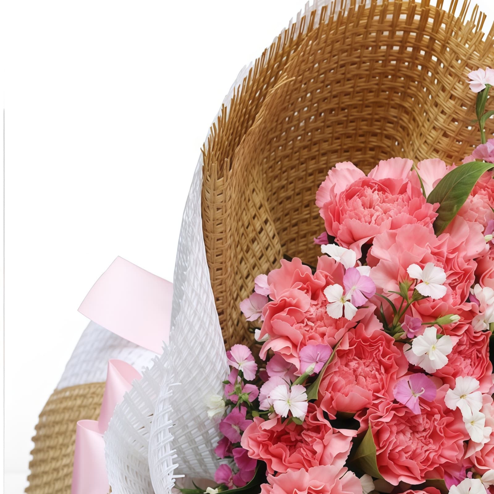 永恒的爱 · 粉色康乃馨与石竹梅 33 Pink Carnations Bouquet - Timeless Love & Elegant Floral Gift - 2