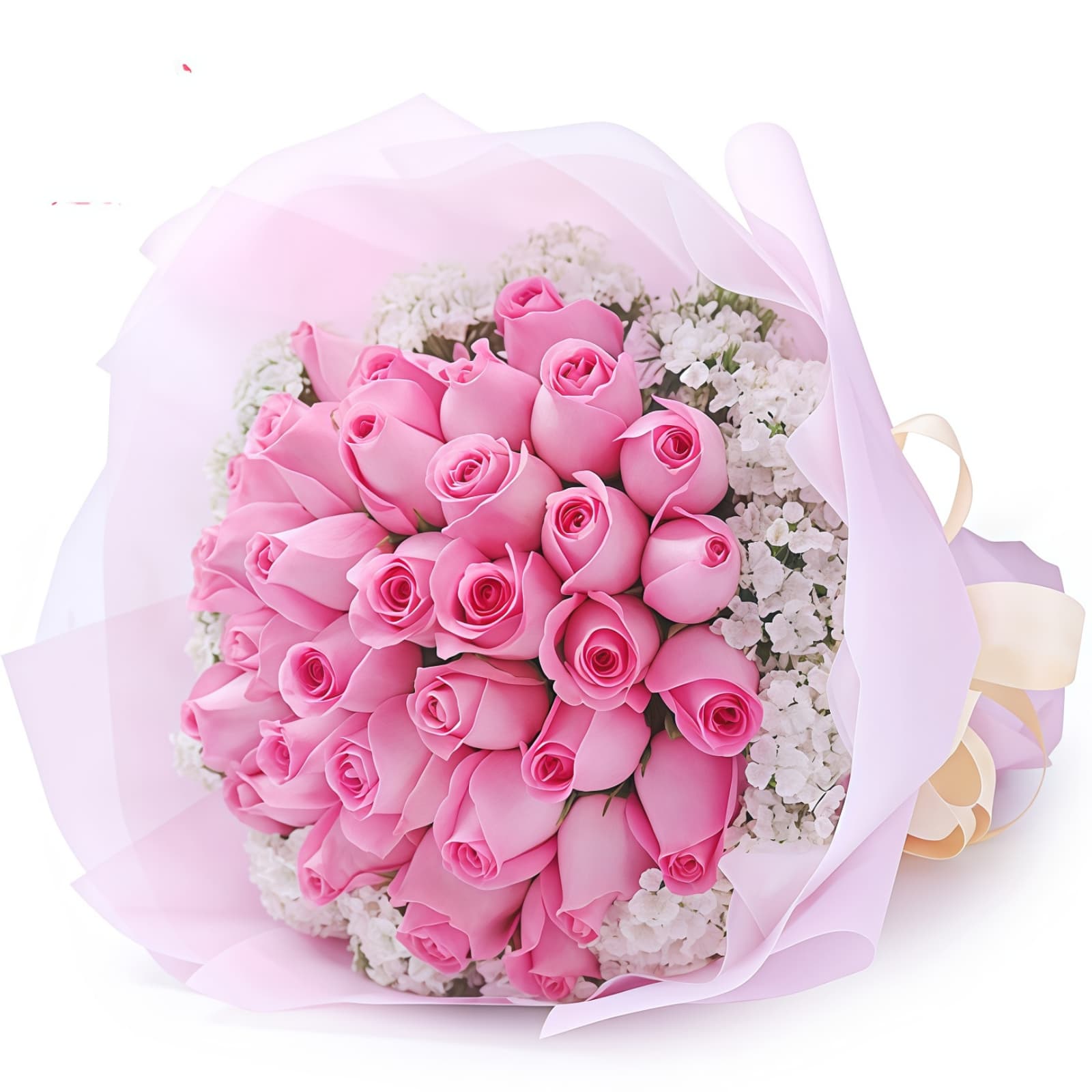 告白诗 · 粉玫瑰与石竹梅围绕 33 Pink Roses Bouquet - Tender Confession | Romantic Flower Gift - 2