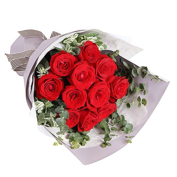 11枝红玫瑰 · 经典红玫瑰手捧花 11 Red Roses Bouquet - Classic Love & Elegant Floral Arrangement - 2