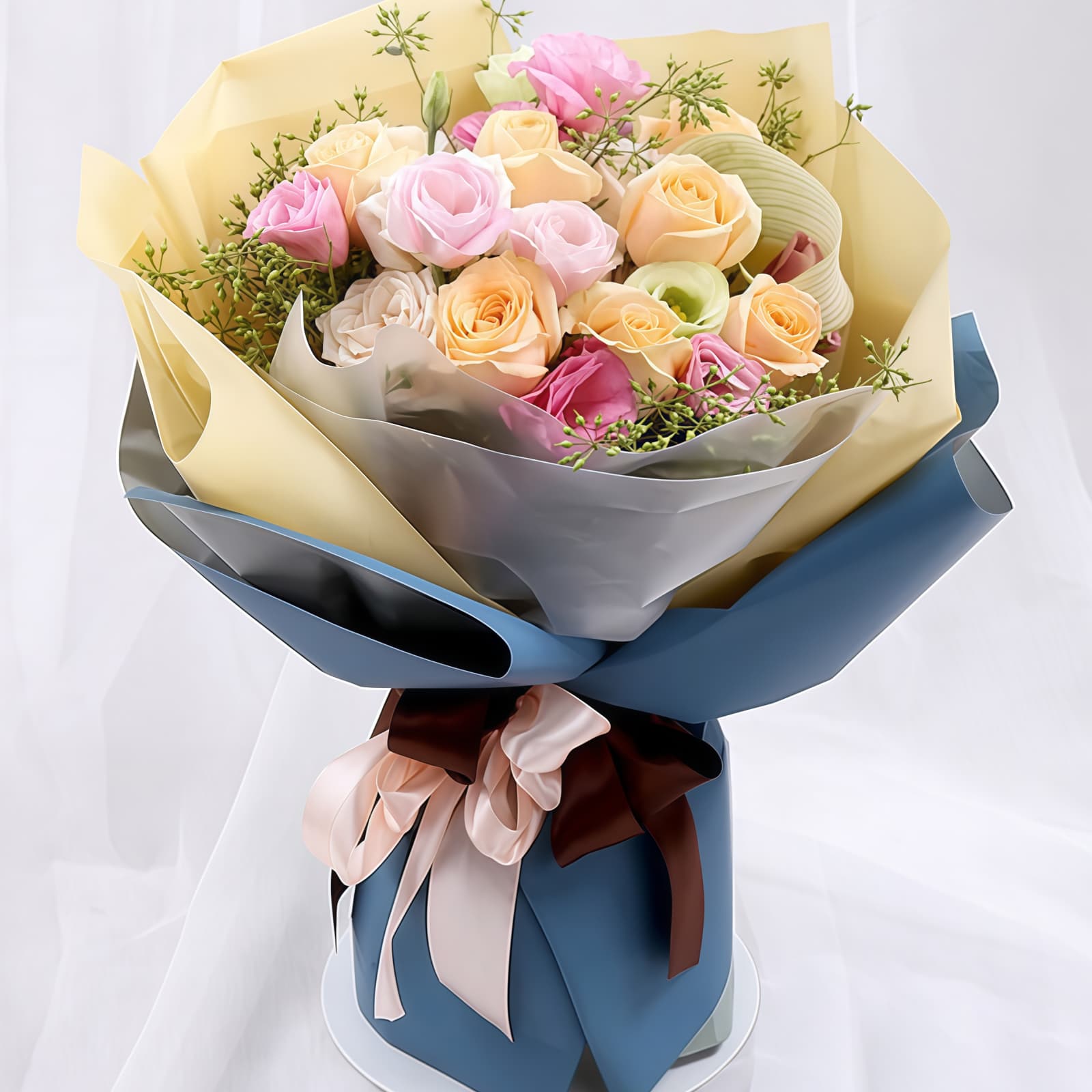 10 Mixed Roses Bouquet – Gentle Affection – 1 10 Mixed Roses Bouquet - Gentle Affection | Elegant Floral Gift - 1