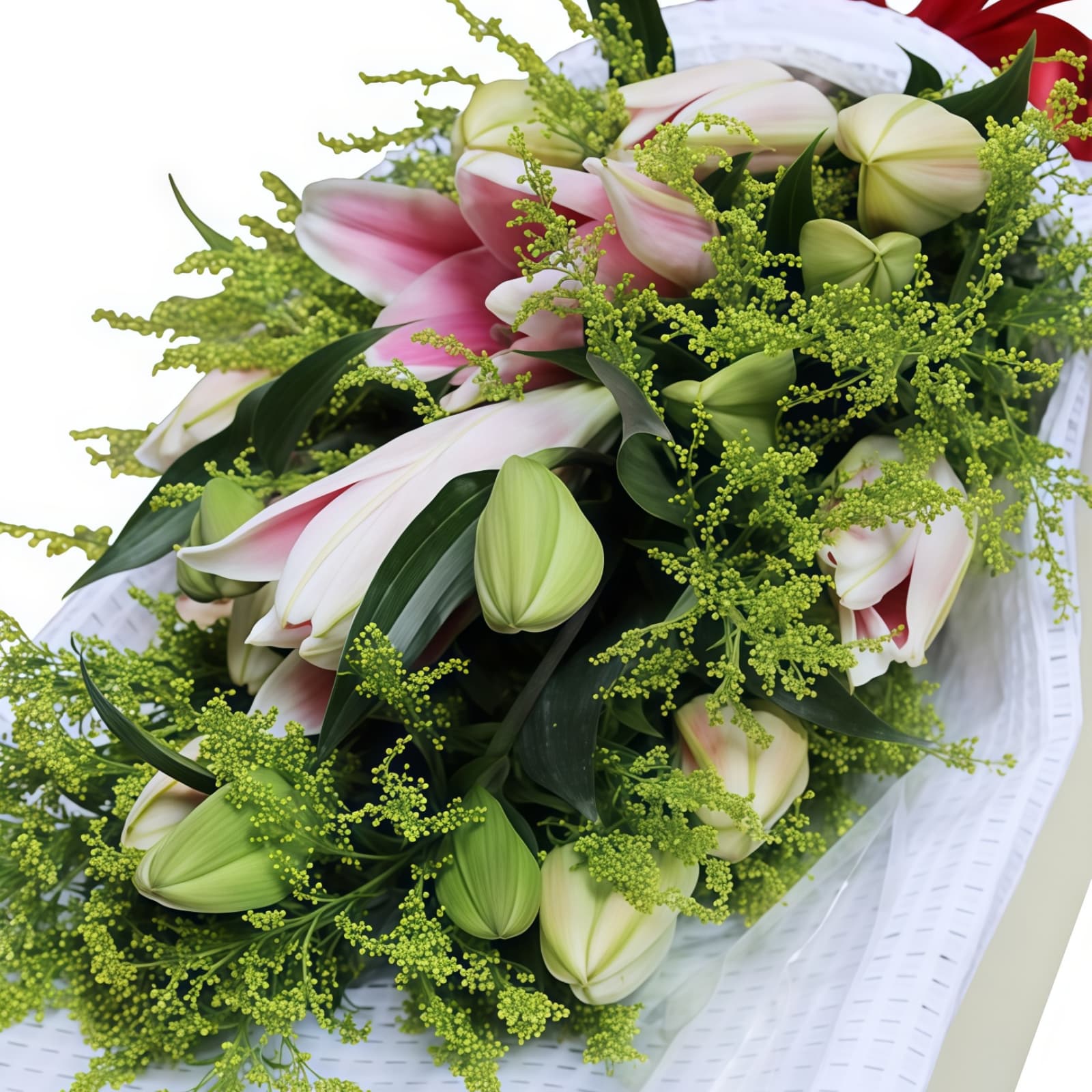 百年好合 · 粉百合与黄莺 19 Pink Lilies Bouquet - Century of Love | Premium Floral Gift - 2