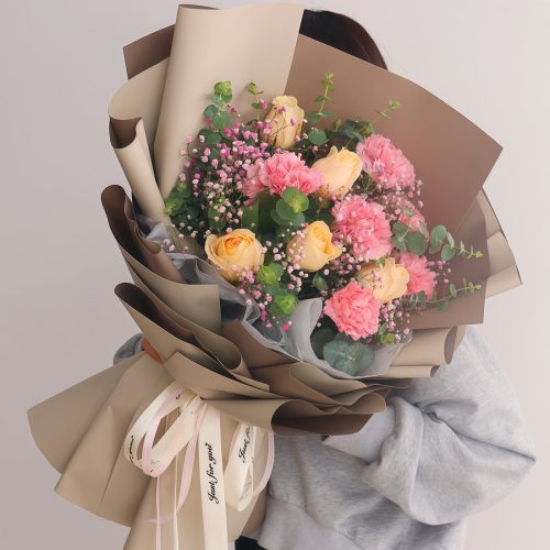 11 Mixed Carnations & Roses Bouquet – Summer Breeze Summer Breeze Mixed Carnations & Roses Bouquet | Fresh Flower Delivery