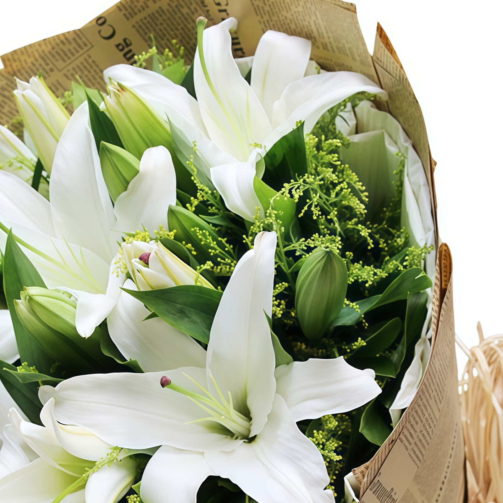 幸福永远 · 白百合与黄莺花束 19 White Lilies Bouquet - Eternal Happiness & Elegant Floral Gift - 2