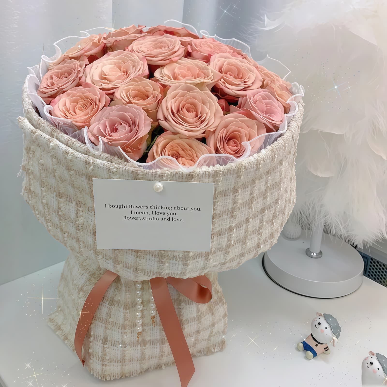 19 Cappuccino Roses Bouquet – Warm Memories 19 Cappuccino Roses Bouquet - Elegant Gift for Special Occasions