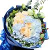 倾城之恋 · 浅蓝绣球与玫瑰花束 9 Roses and Hydrangea Bouquet | Urban Charm Floral Arrangement - 2
