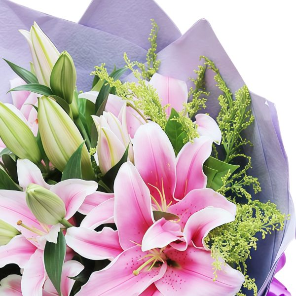 心花怒放 · 19朵粉百合花束 19 Pink Lilies Bouquet - Heartfelt Joy | Fresh Floral Arrangement - 5