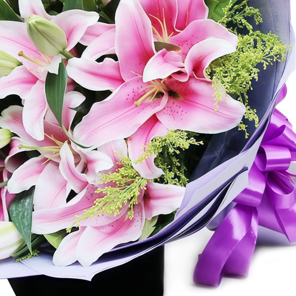 心花怒放 · 19朵粉百合花束 19 Pink Lilies Bouquet - Heartfelt Joy | Fresh Floral Arrangement - 2