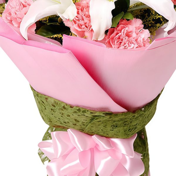 幸福时刻 · 粉康与百合花束 11 Pink Carnations & 2 Lilies Bouquet | Sweet Moments Floral Gift - 3