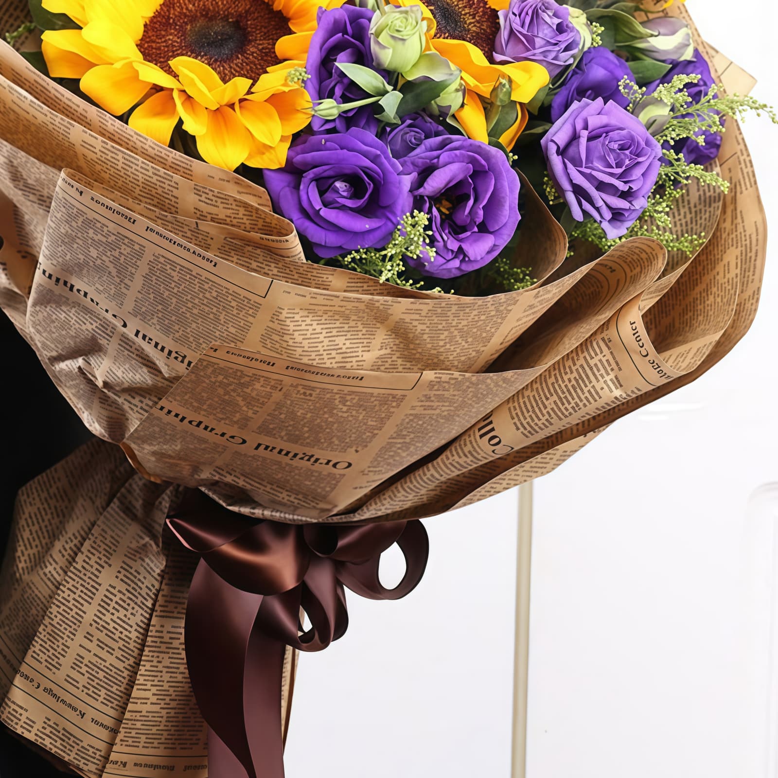 向日葵的夏天 · 向日葵与紫色桔梗花束 Sunflowers & Purple Eustoma Bouquet | Summer Joy Floral Arrangement - 4