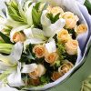 3 White Lilies & 19 Champagne Roses Bouquet | Sweet Encounter Flower Gift - 2