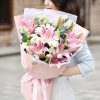 思念 · 粉百合与桔梗花束 8 Pink Lilies Bouquet - Thinking of You Fresh Flower Arrangement - 1