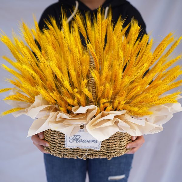 开业推荐 · 金色大麦手提花篮 Golden Barley Flower Basket - Prosperity & Success Gift