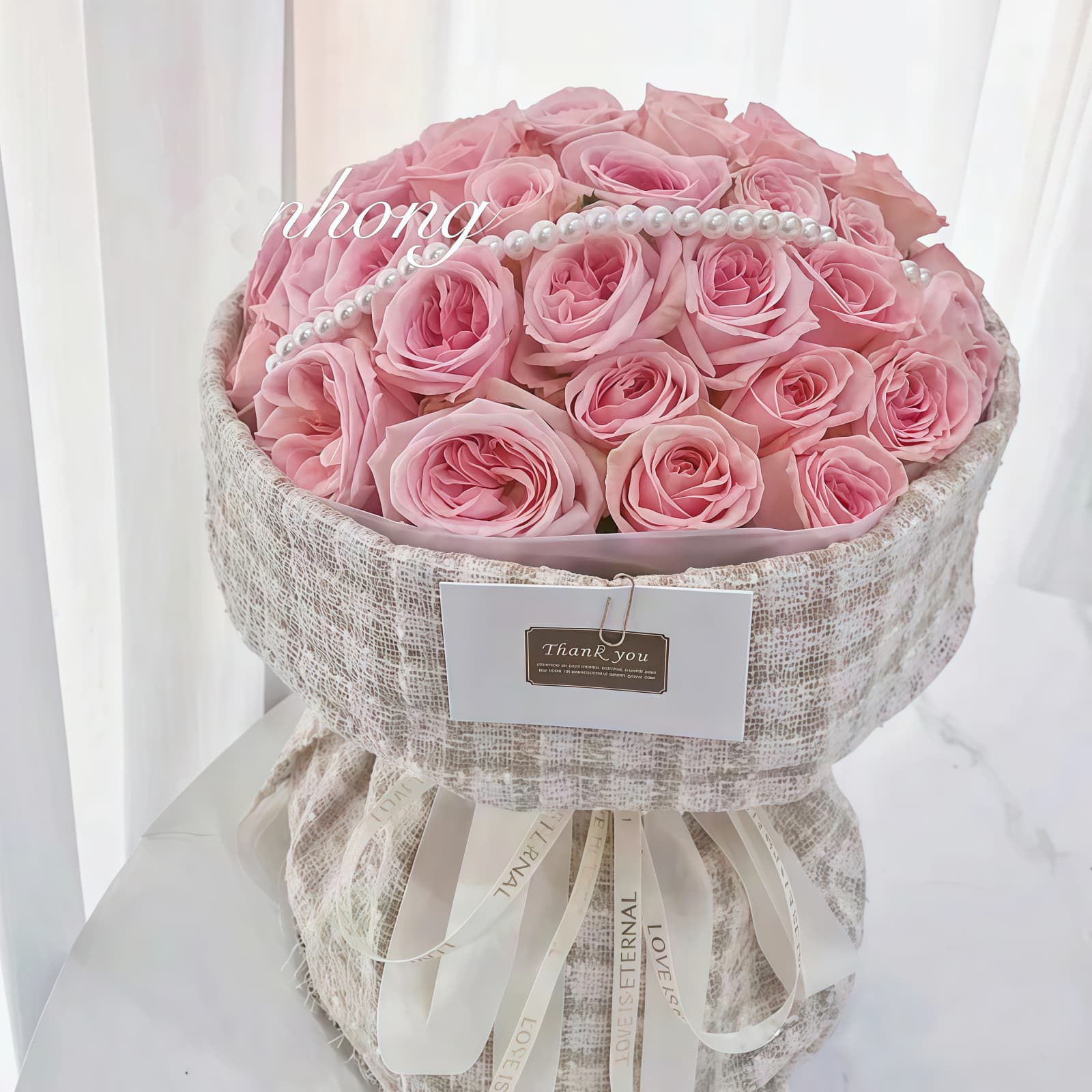 33 Pink Lychee Roses Bouquet – Radiant Summer 33 Pink Lychee Roses Bouquet | Radiant Summer Floral Gift