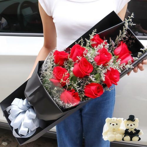 手挽星辰 · 红玫瑰礼盒 11 Red Roses Gift Box | Romantic Keepsake & Floral Arrangement