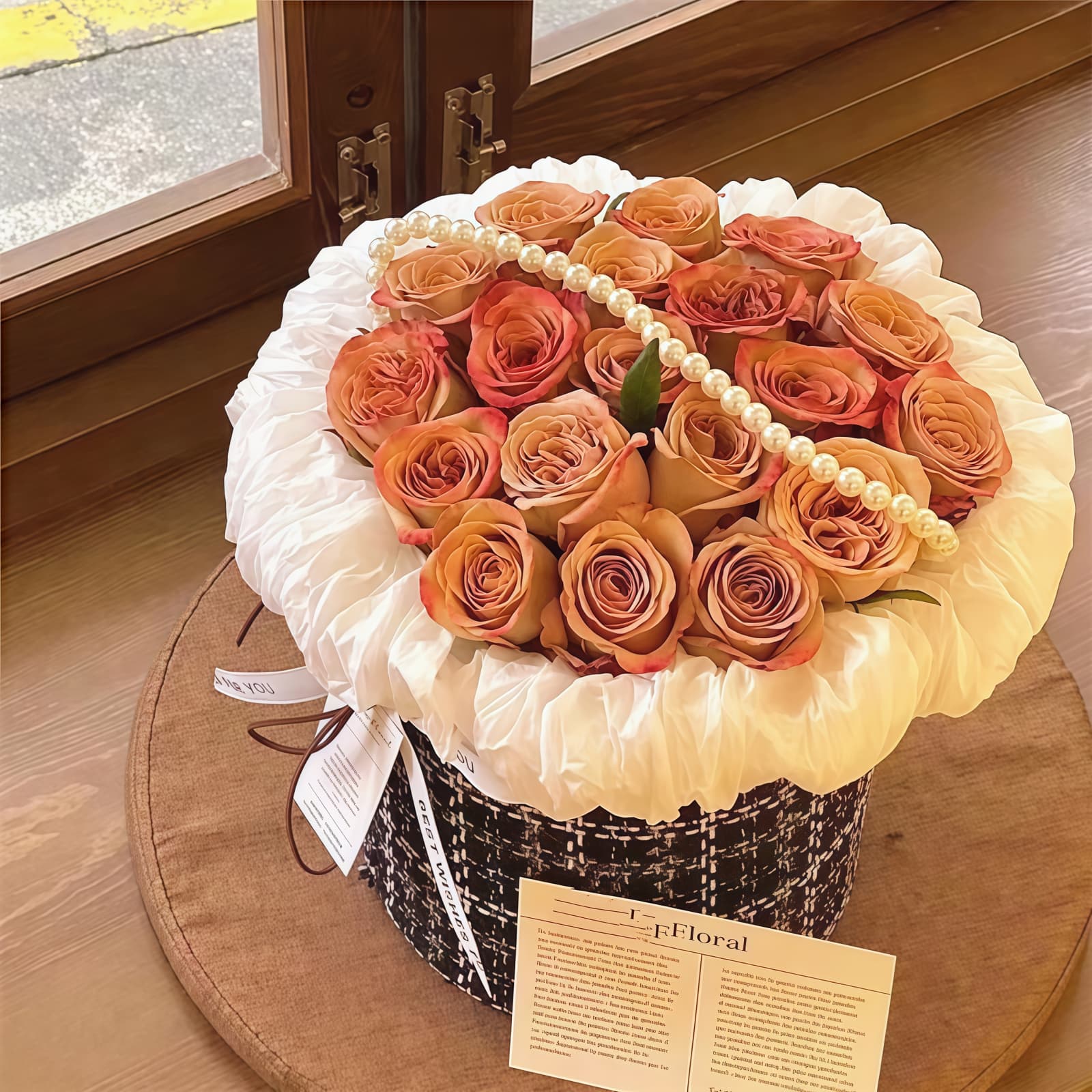 19 Cappuccino Roses Bucket – Timeless Chic 19 Cappuccino Roses Bucket - Timeless Chic Luxury Bouquet