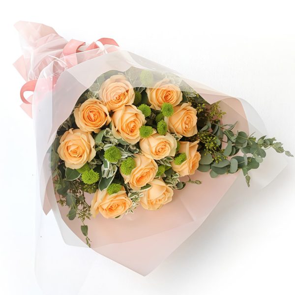 清风雅韵 · 香槟玫瑰与雏菊花束 Gentle Breeze: 11 Champagne Roses and Daisies Bouquet - 3
