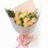 清风雅韵 · 香槟玫瑰与雏菊花束 Gentle Breeze: 11 Champagne Roses and Daisies Bouquet - 1