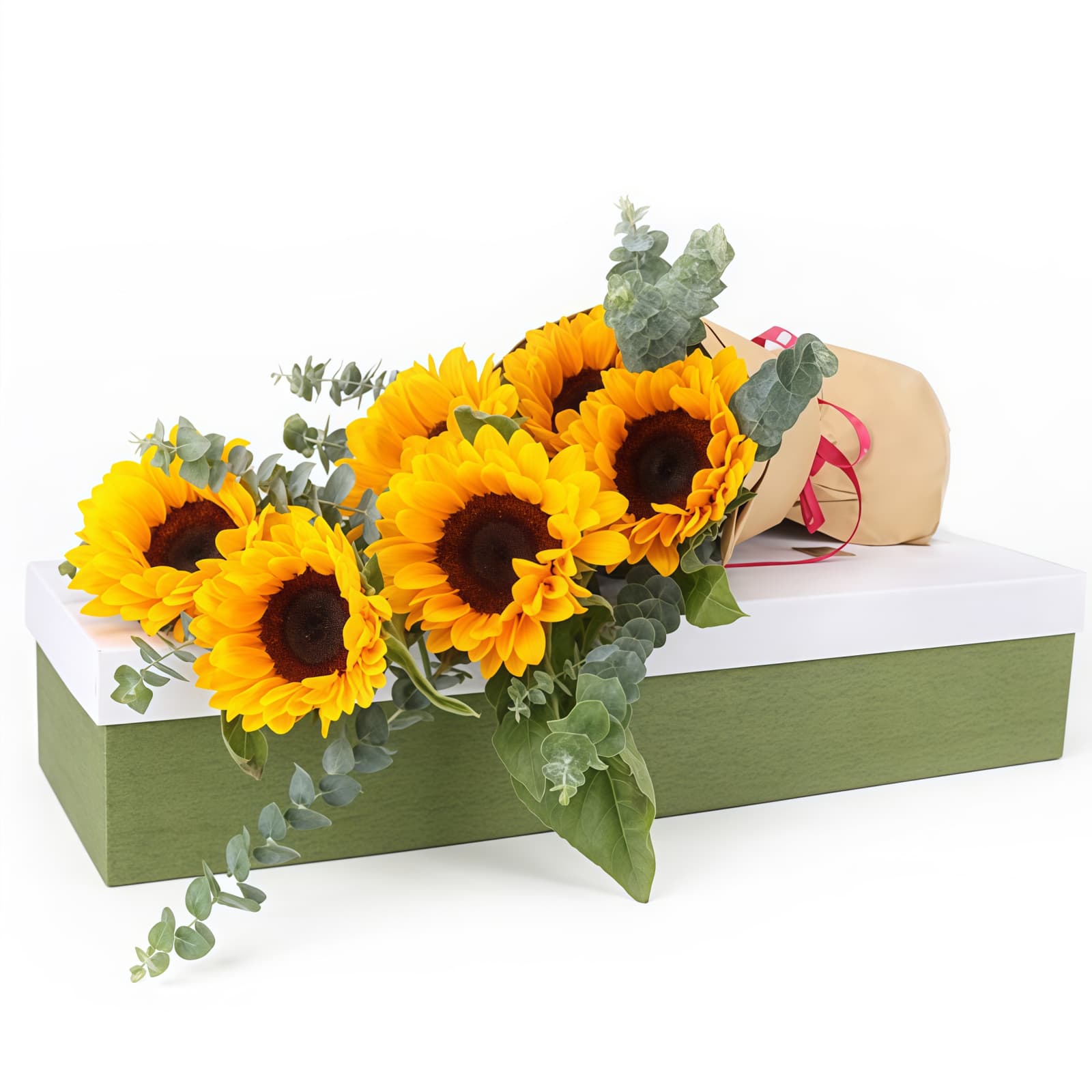 手捧幸福 · 向日葵与尤加利叶手捧花 6 Sunflowers Bouquet - Sunny Joy | Vibrant Floral Gift - 2