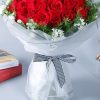 33 Red Roses and Dianthus Bouquet - Wonderful Memories Floral Gift - 2