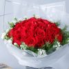 33 Red Roses and Dianthus Bouquet - Wonderful Memories Floral Gift - 3