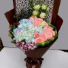 相守相依 · 粉佳人玫瑰与蓝色绣球花束 19 Pink Roses and Blue Hydrangea Bouquet - Harmonious Bond - 1