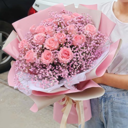 19 Pink Roses Bouquet – Eternal Romance 19 Pink Roses Bouquet - Eternal Romance | Fresh Flower Delivery