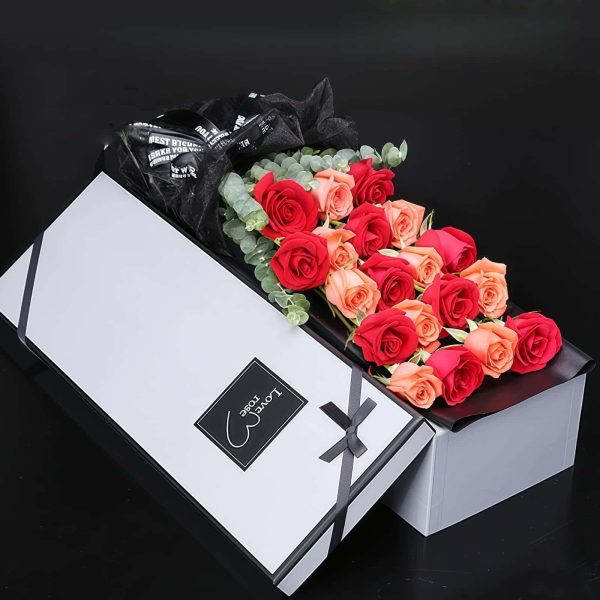 天长地久 · 红玫瑰与粉玫瑰花束 19 Red and Pink Roses Box | Eternal Blessings Romantic Bouquet - 3