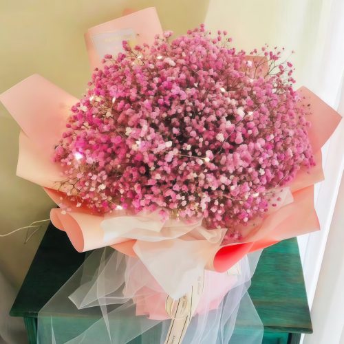 Baby’s Breath Bouquet – Floating Light Floating Light Pink Baby's Breath Bouquet | Romantic Floral Gift