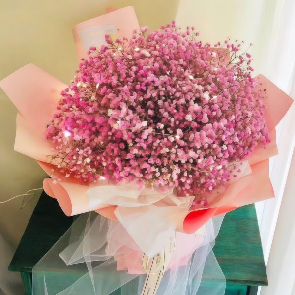 浮花浪蕊 · 粉色满天星花束 Floating Light Pink Baby's Breath Bouquet | Romantic Floral Gift