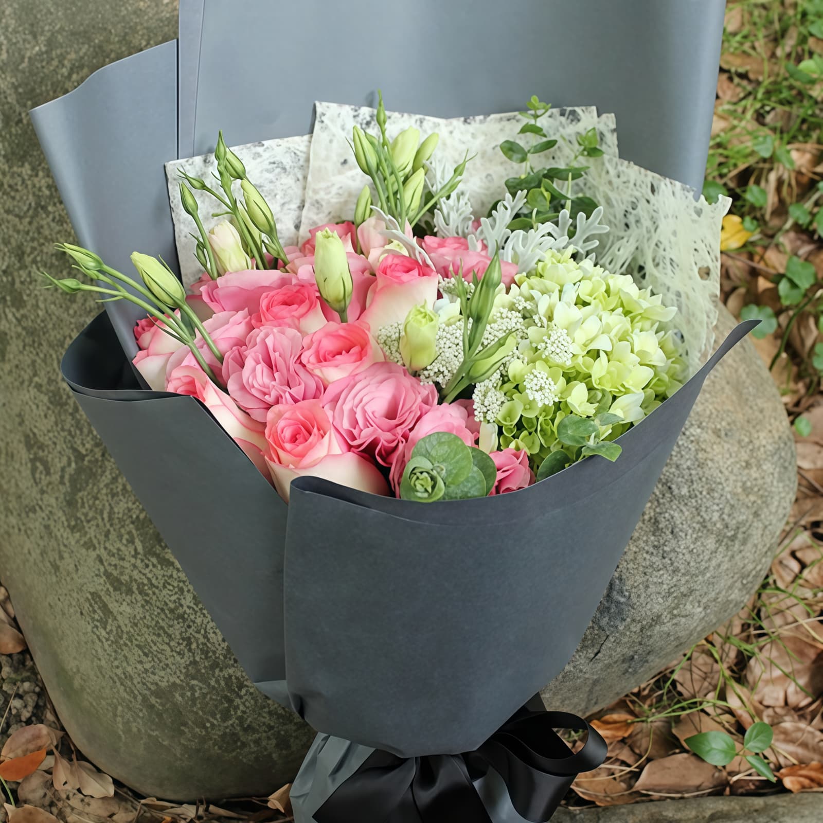情书 · 爱莎玫瑰与绿绣球 Elsa Rose & Green Hydrangea Bouquet - Love Letter Floral Gift - 3