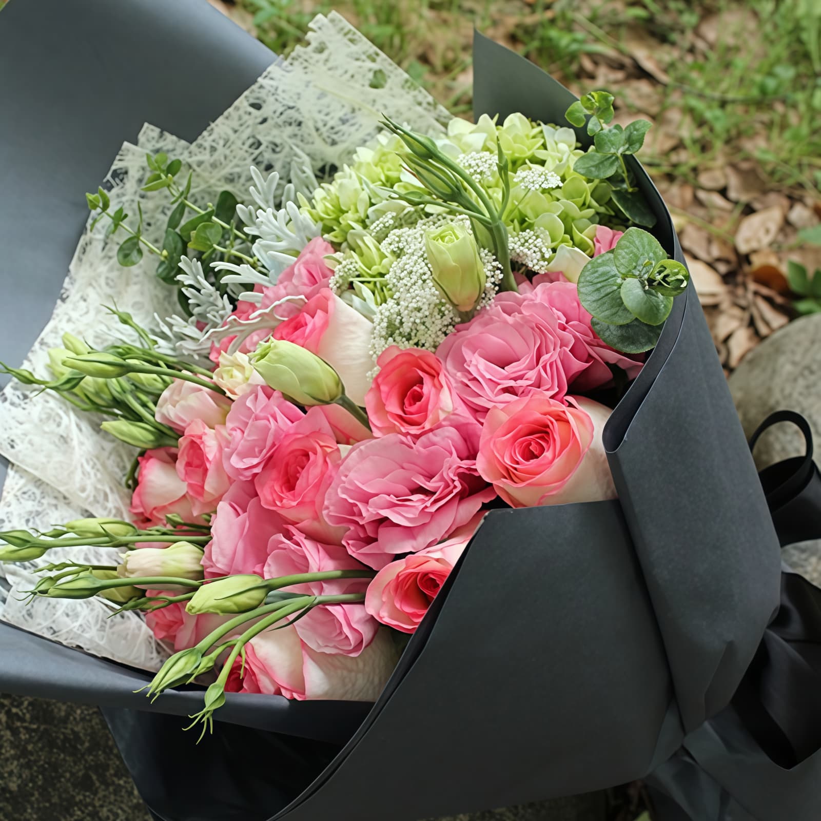 情书 · 爱莎玫瑰与绿绣球 Elsa Rose & Green Hydrangea Bouquet - Love Letter Floral Gift - 2