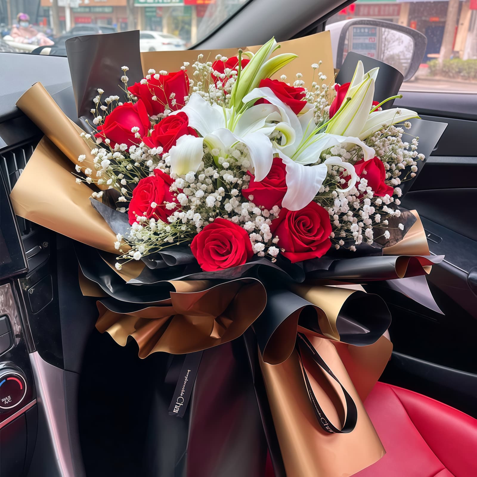 11 Red Roses and 2 White Lilies Bouquet – Lucky Charm 11 Red Roses & 2 White Lilies Bouquet - Lucky Charm