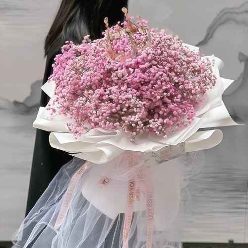 Baby’s Breath Bouquet – Romantic Moonlight Romantic Moonlight Baby's Breath Bouquet | Pink Floral Gift