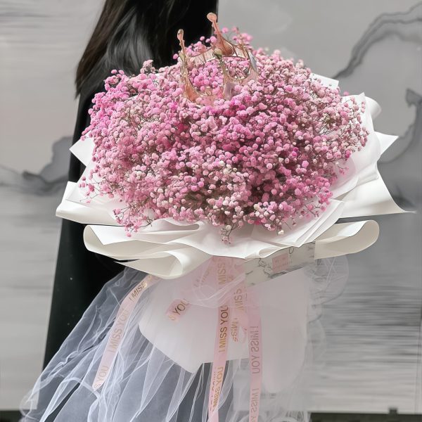 轻云蔽月 · 粉色满天星花束 Romantic Moonlight Baby's Breath Bouquet | Pink Floral Gift