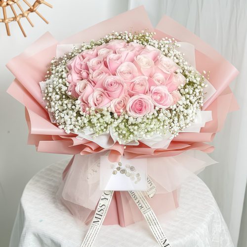 33 Pink Roses Bouquet – Pink Romance 33 Pink Roses Bouquet - Pink Romance | Luxury Floral Gift