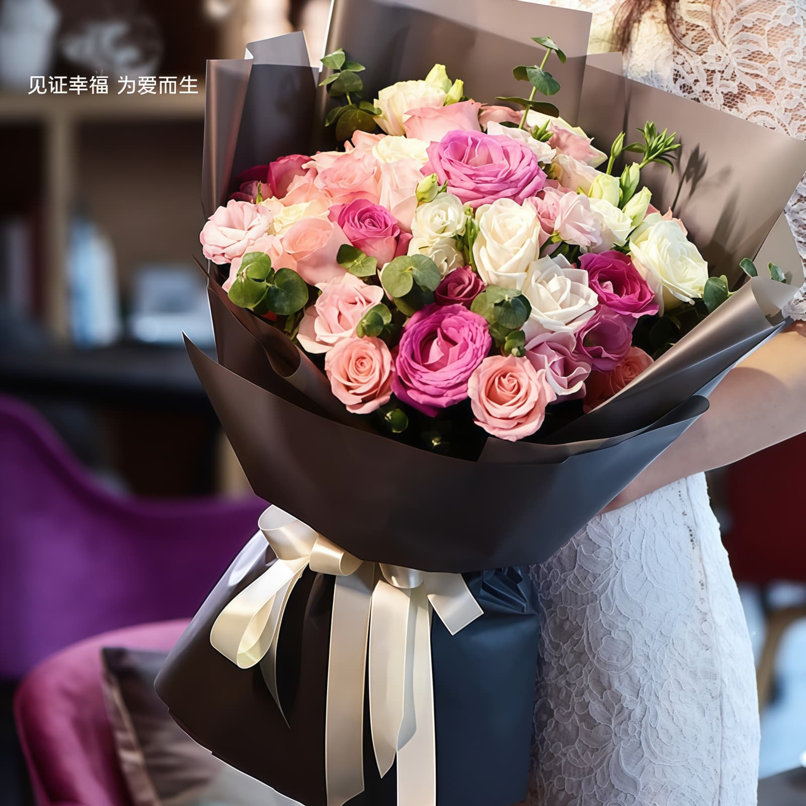 多彩的季节 · 33枝高端混搭花束 33 Stems Mixed Roses & Tulips Bouquet | Vibrant Season Floral Arrangement - 3