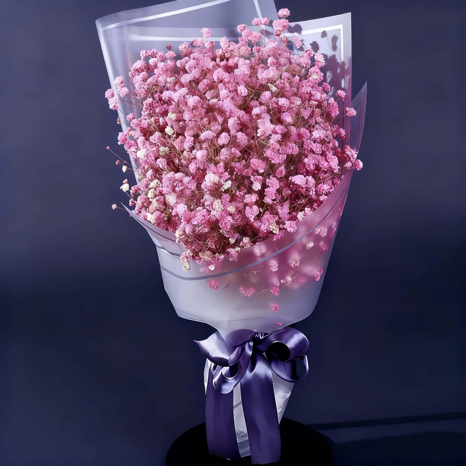 携手浪漫 · 粉色或蓝色满天星 Pink and Blue Baby's Breath Bouquet - Sweet Romance Floral Gift - 3