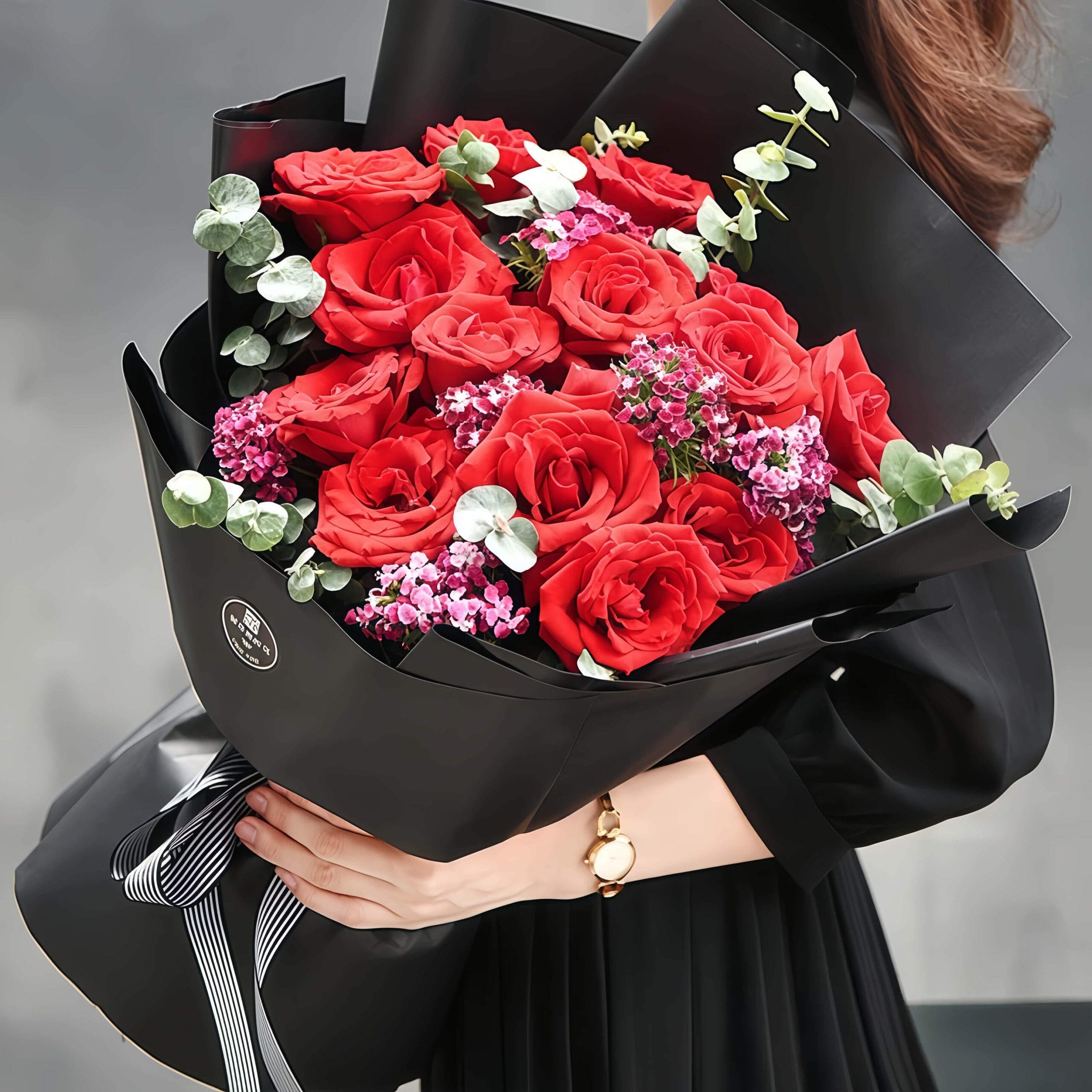 不变的承诺 · 红玫瑰与相思梅 19 Red Roses Bouquet - Endless Devotion | Premium Romantic Floral Gift - 3