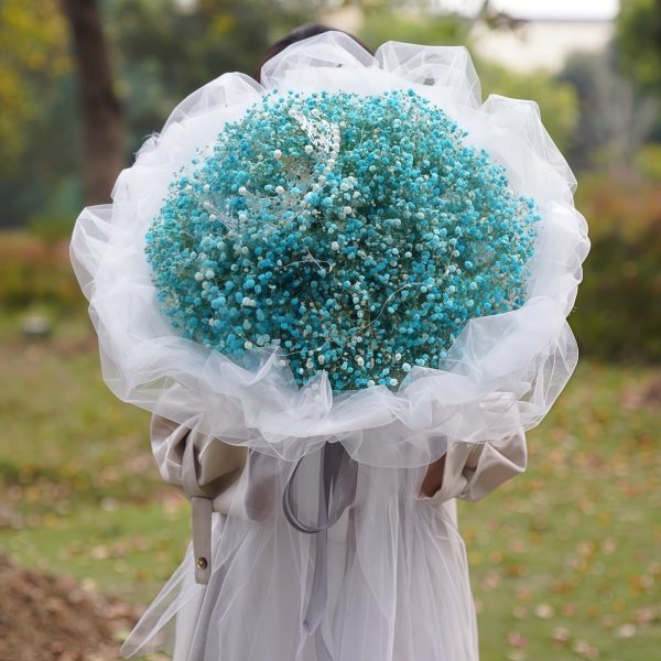 淡蓝之爱 · 蓝色满天星花束 Blue Baby's Breath Bouquet - Midnight Magic | Elegant Floral Gift