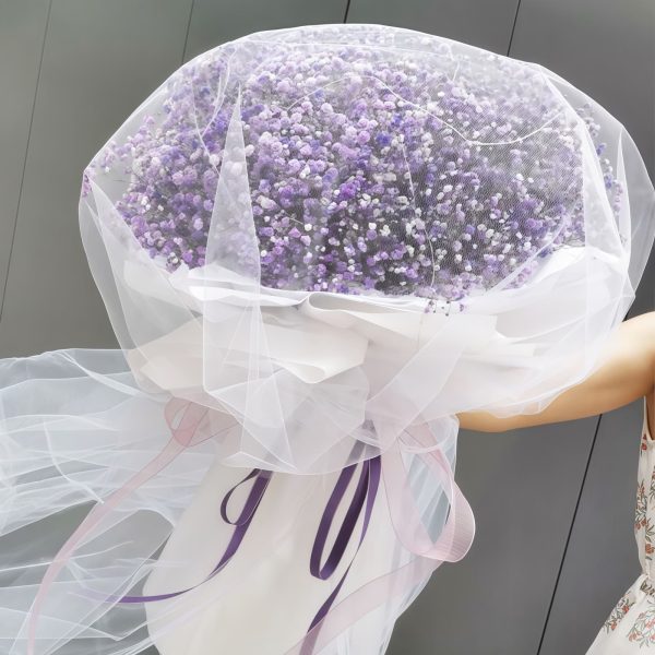 叠岚云烟 · 紫色满天星花束 Purple Baby's Breath Bouquet - Dreamy Ethereal Floral Arrangement