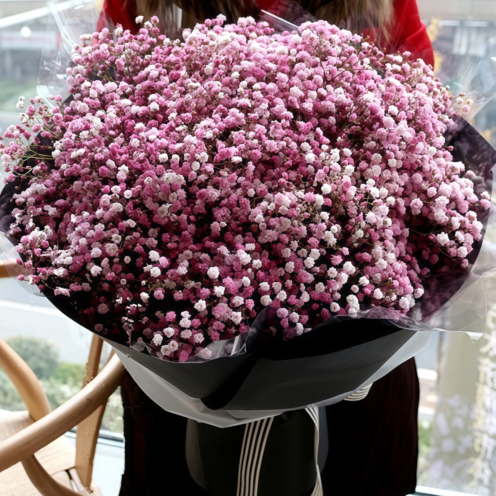 White Baby’s Breath Bouquet – Heartfelt Wishes – 1 White Baby's Breath & Manzanita Bouquet - Elegant Floral Gift - 1